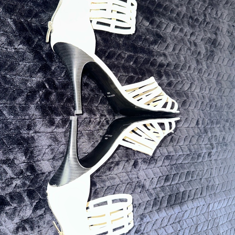 Nine West White Strappy Heels